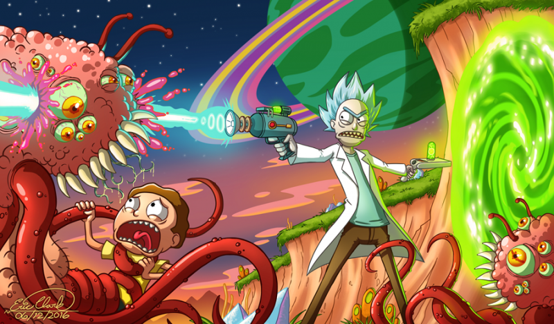 โลกต่างมิติในแบบ ริค แอนด์ มอร์ตี้ (Rick and Morty)
หากใครเป็นแฟนอนิเมชัน ไม่ควรพลาดอย่างยิ่งกับการ์ตูนไซไฟ ริค แอนด์ มอร์ตี้ (Rick and Morty) ที่จิกกัดสังคมอเมริกันได้อย่างถึงพริกถึงขิงเรื่องนี้ นักวิทยาศาสตร์สติเฟื่อง หรือ ริค แซนเชส จะพาทุกคนท่องไปในโลกอนาคต (หรืออาจจะเรียกว่าเป็นโลกต่างมิติก็ได้) ที่เต็มไปด้วยมนุษย์ต่างดาว และสัตว์ประหลาดหลากหลายรูปแบบ แต่ด้วยคลื่นสมองที่ฉลาดกว่าคนทั่วไป ทำให้ริคจำเป็นต้องพา มอร์ตี้ สมิธ เด็กชายที่ไม่ค่อยมีหัวคิดติดไปด้วย เพื่ออำพรางตัวเองจากการตกเป็นเป้าของมนุษย์ต่างดาว แน่นอนเรื่องราวอลหม่านอีกมากมายจึงตามมา