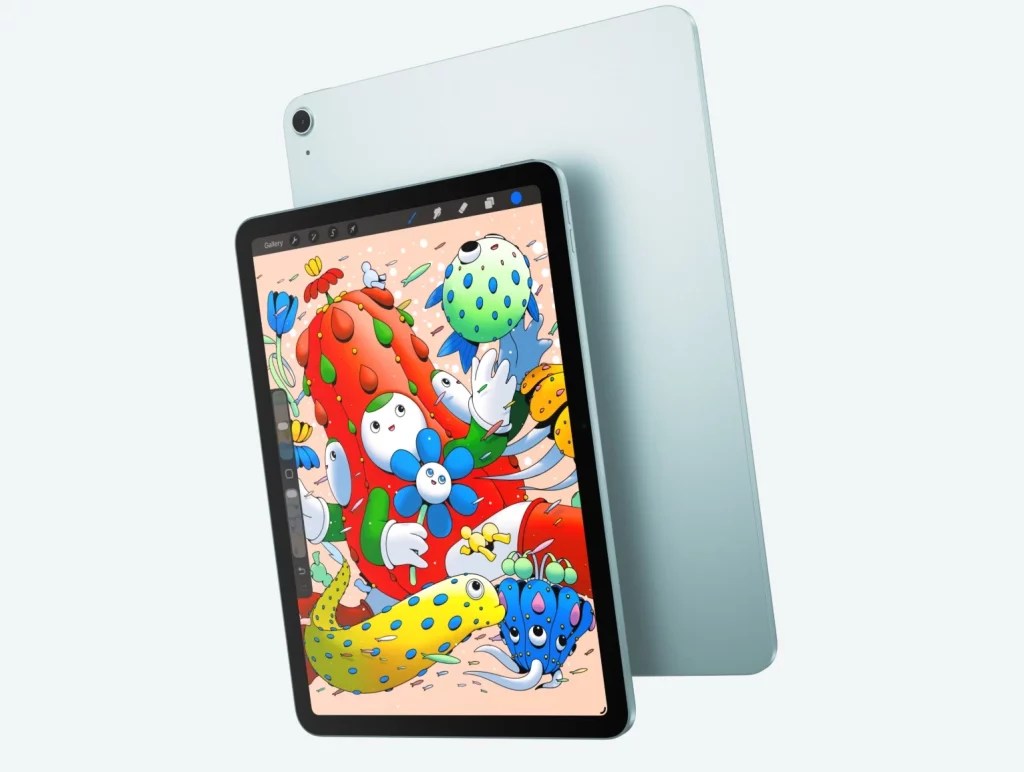 iPad Air 搭載 M4 晶片，展示其運算核心與內部構造。