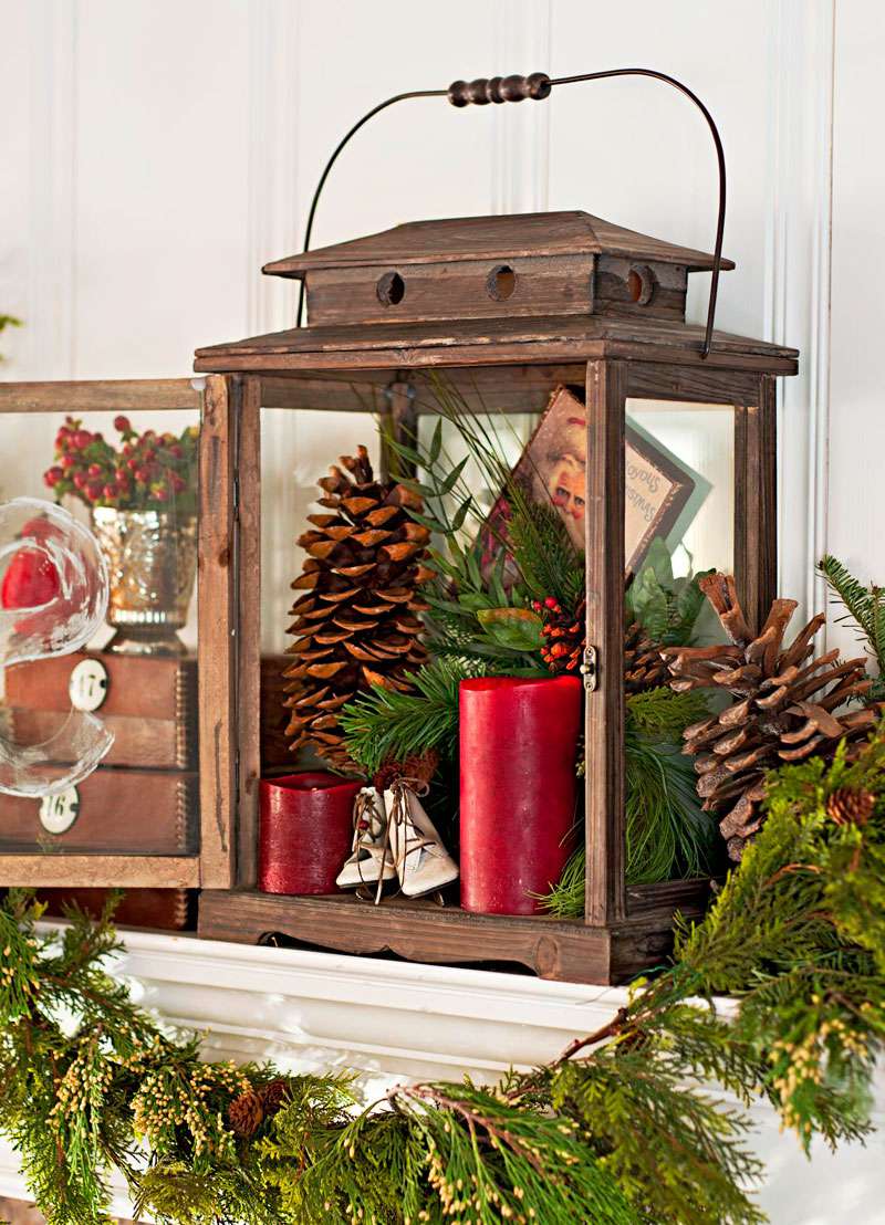 Transform light fixtures into twinkling . 50 Gorgeous Holiday Mantel Decorating Ideas Midwest Living