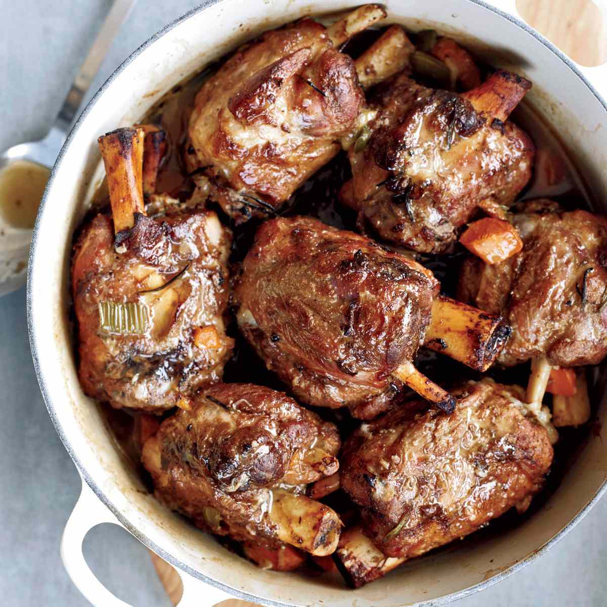 pics How To Cook Pork Shank South Africa braised pork shanks recipe tim love food wine