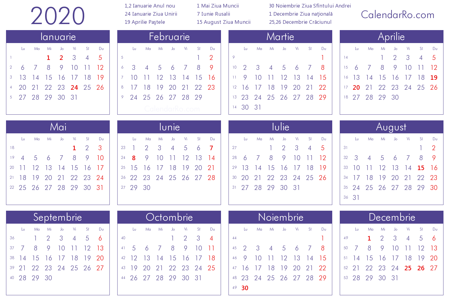 Regula conform creia se calculeaz ziua este urmatoarea. Romnii se vor bucura de 16 zile libere n 2020.
