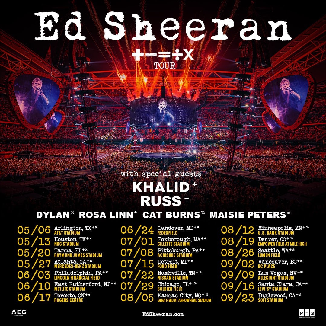 Ed sheeran again sets his sights on north america with 2023