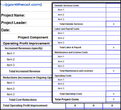 Projectmanagement Com Roi Calculation Worksheet