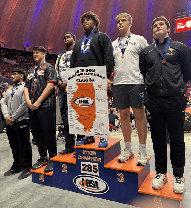 Jonathan Rulo, a state champion in the 285-pound category for Belleville East High School.