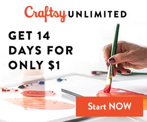 2 for $1 - Try Craftsy Unlimited 2 Weeks For Just $1 at Craftsy.com from 3/5-3/7/18.