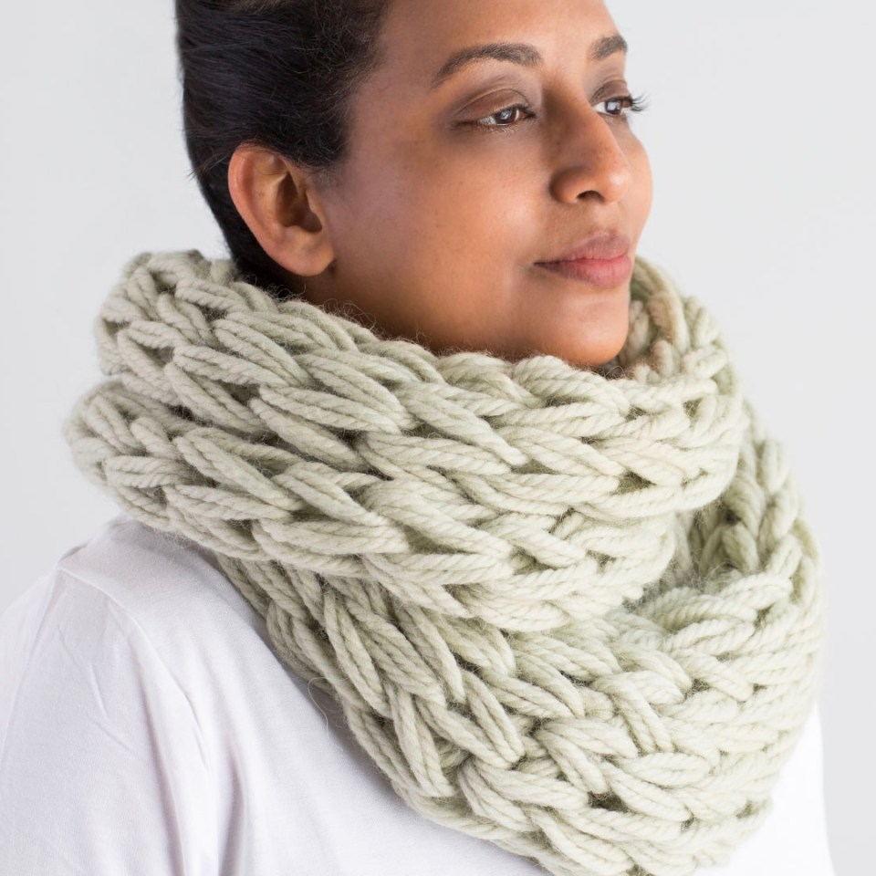Make an arm knitting cowl
