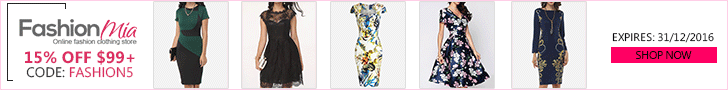 15% Off $99+ with Code:FASHION5 at FashionMia.com