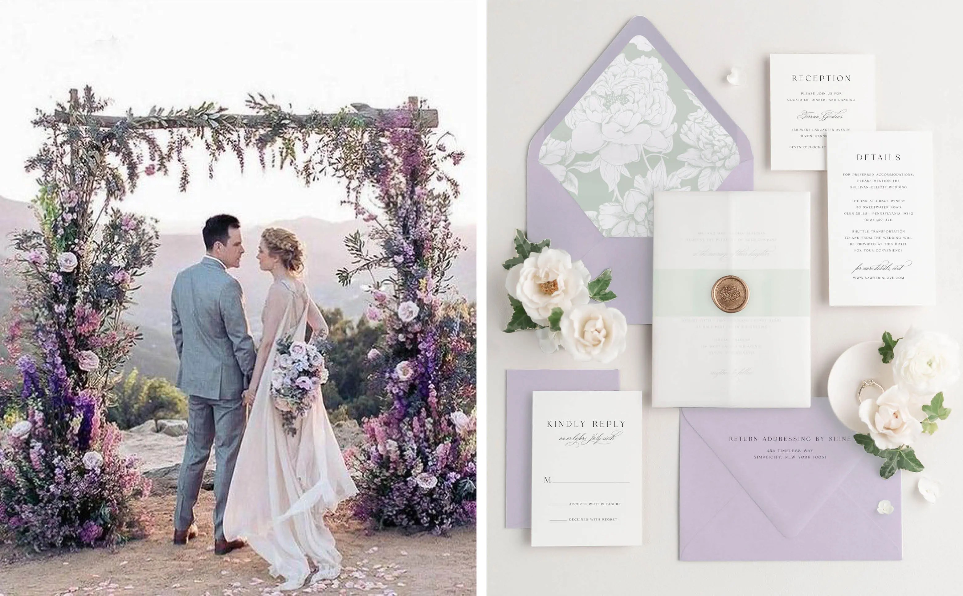 Light purple wedding reception