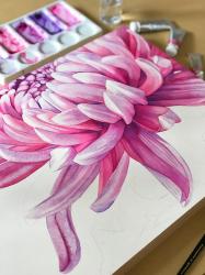 watercolour chrysanthemum paint master board painting onto techniques skillshare