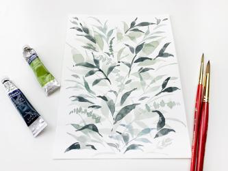 painting depth movement easily multiple watercolor leaves paint skillshare teaching class
