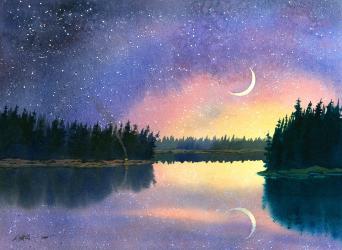 lake watercolor painting paint watercolors places wild landscape paintings sky landscapes night placid learn spetz gary watercolour zatista skillshare artists