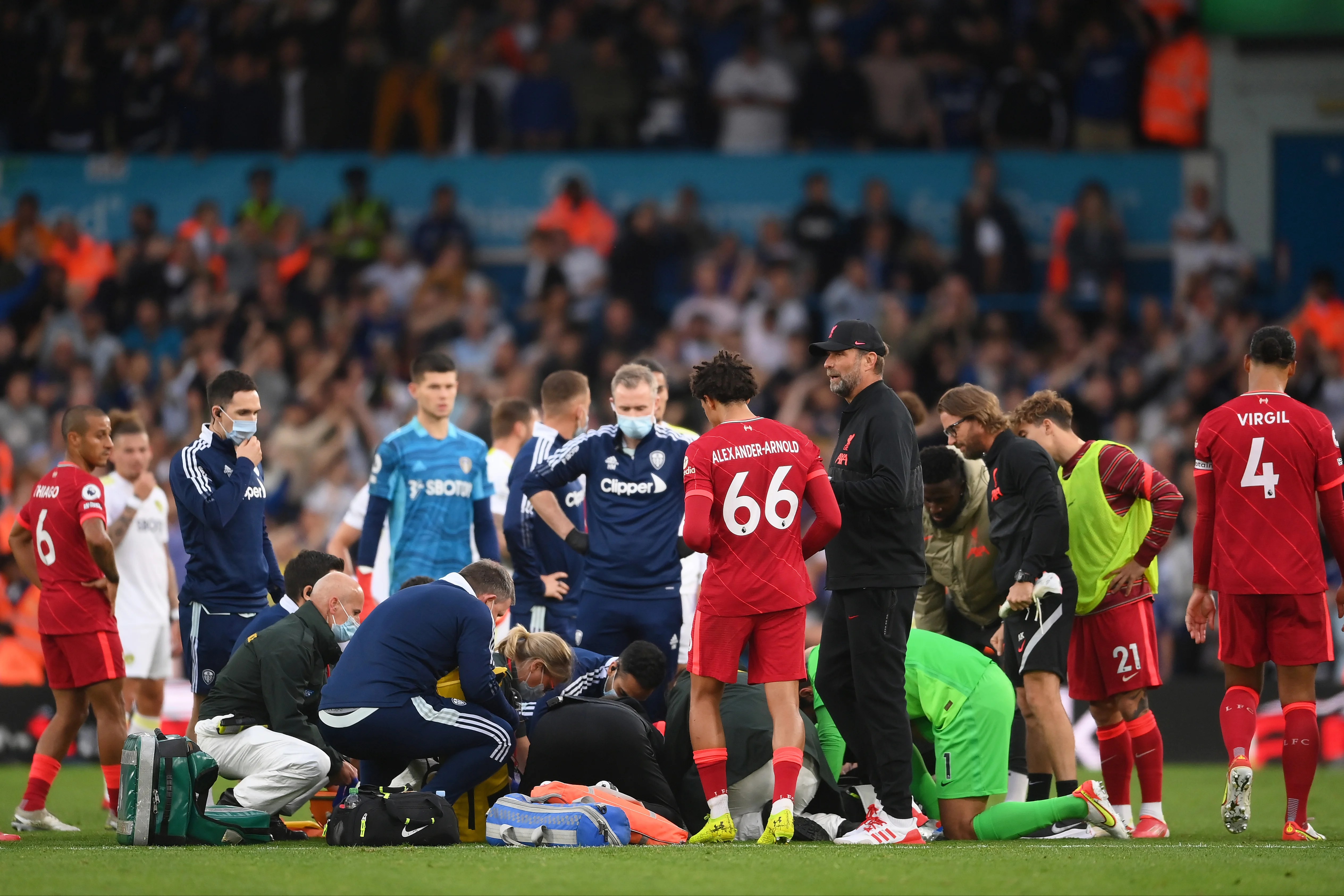 Liverpool football club can confirm harvey elliott has been discharged from hospital after suffering a serious ankle injury in the game against . Zojdhgm73phtxm