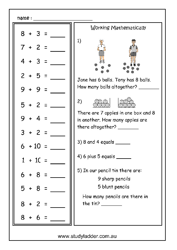 Adding is just like counting in this method. Adding Single Digit Numbers Studyladder Interactive Learning Games