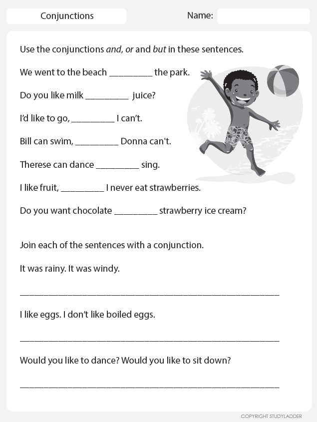 conjunctions co ordinate studyladder interactive learning games