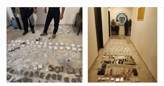 قوى الامن: مداهمة شقّة تُستخدم لتخزين المخدّرات وتوقيف متورّطين فيها