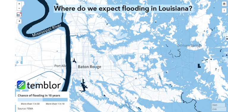 Louisiana Flood Map LA Temblor Net Large Map LA 768x378 