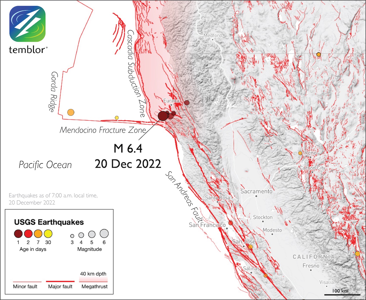 Northern California Earthquake Fault Line Map Zoomedout 