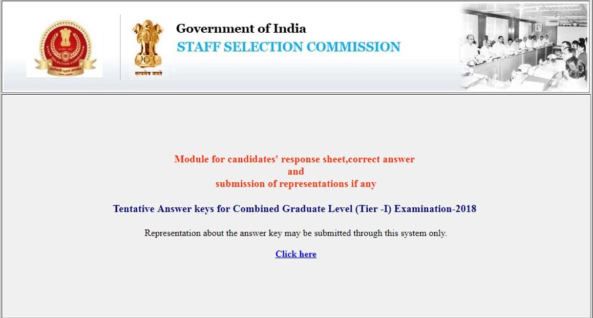 Ssc Cgl Answer Key 2018 Ssc Cgl 2018 Tier I Answer Key And