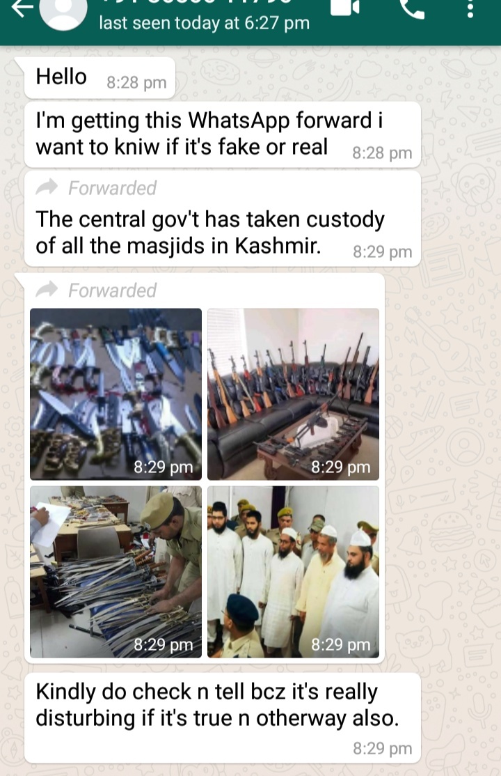 Fact Check Has Government Taken Over Mosques In Kashmir Times