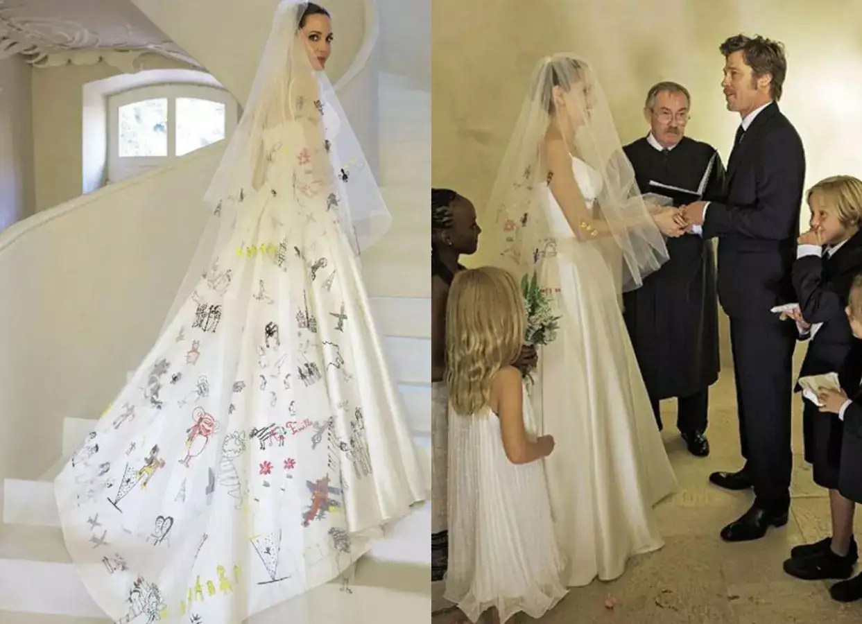 Revisiting Angelina Jolie’s most unusal wedding gown | The Times of India
