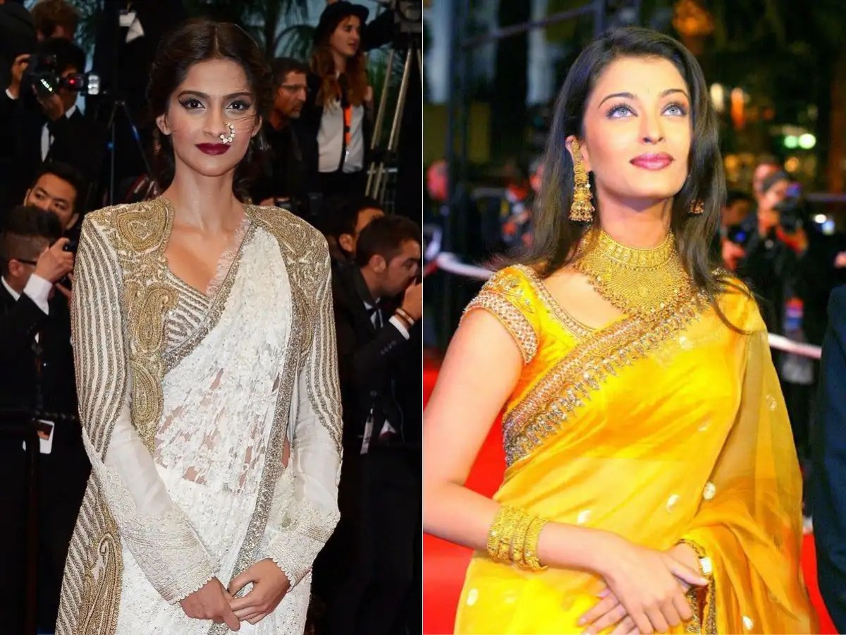 Sonam Kapoor to Aishwarya Rai Bachchan: Most stunning saris showcased at Cannes | The Times of India