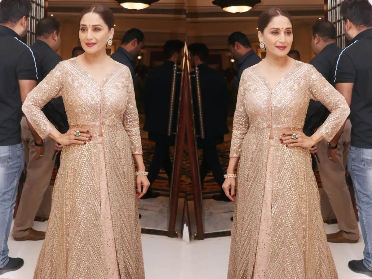 Madhuri Dixit Nene S Gold Anarkali Gown Is On Our Wedding Shopping List Times Of India