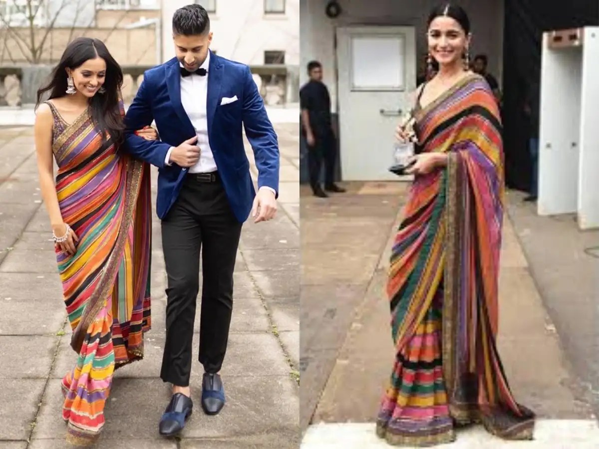 This Bride Wore A Sari Worn By Alia Bhatt For Her Pre Engagement Celebration In Canada The Times Of India