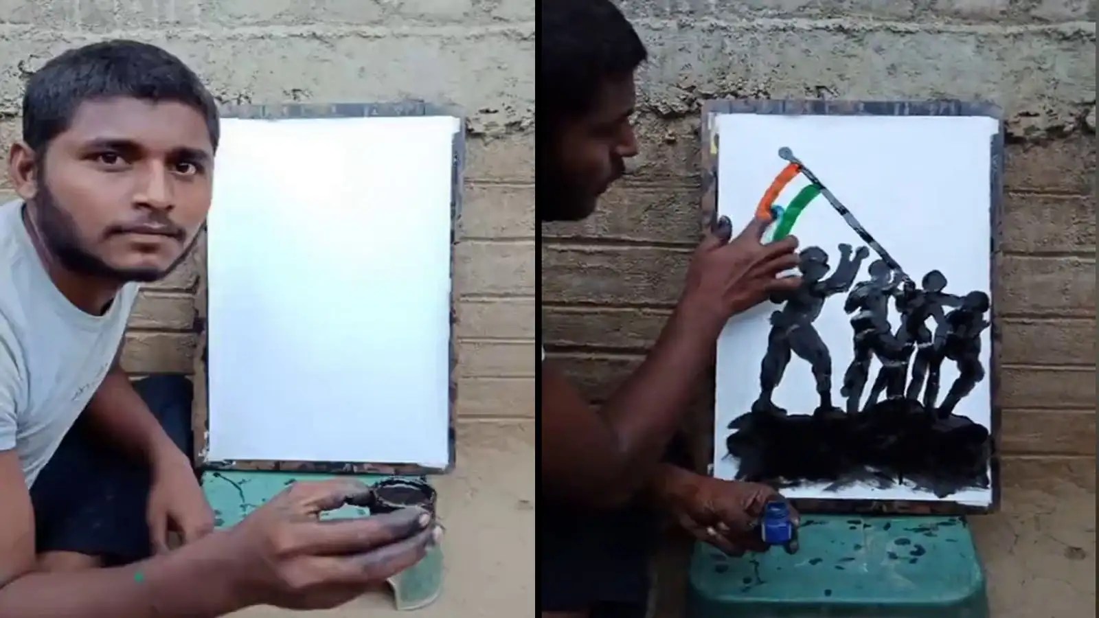 Watch: artist pays tribute to indian army