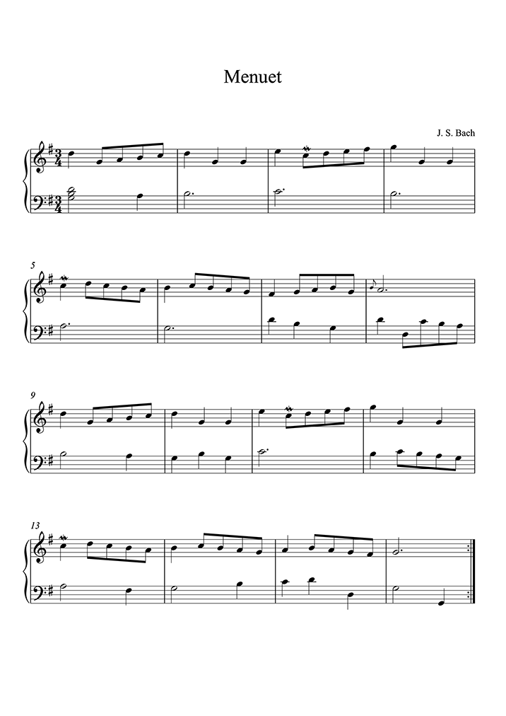 114 and 115, are a pair of movements from a suite for harpsichord by christian petzold, which, through their . Free Sheet Music Bwv Anh 114 Bach Johann Sebastian Minuet In G Major