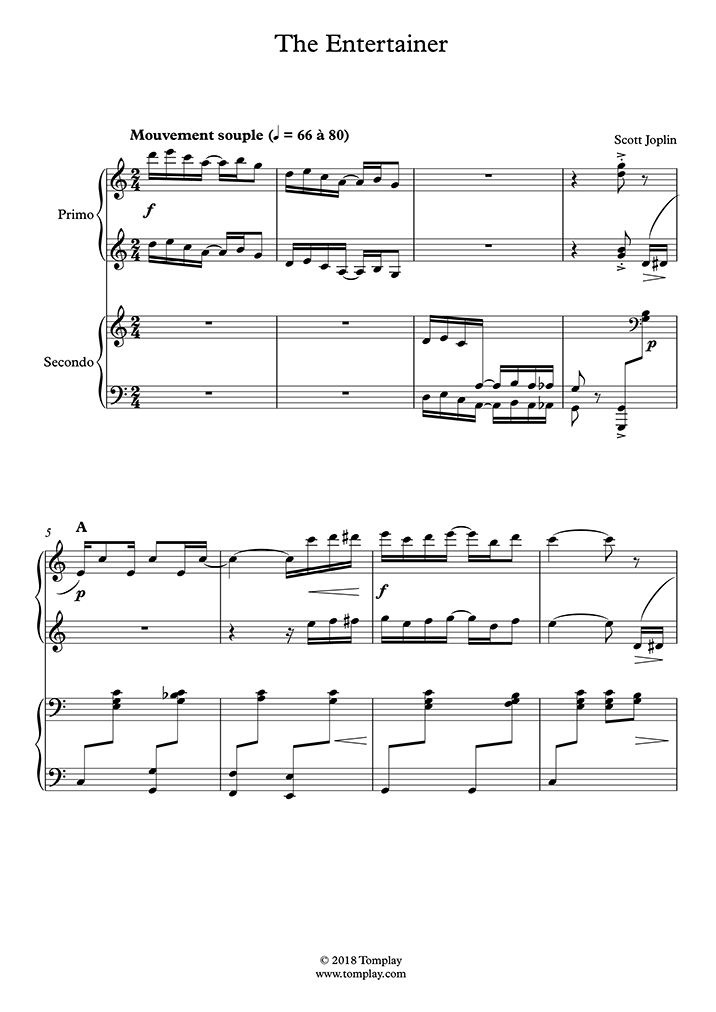 In this piano tutorial we'll learn how to play the entertainer by scott joplin! Free Sheet Music Joplin Scott The Entertainer Piano Solo