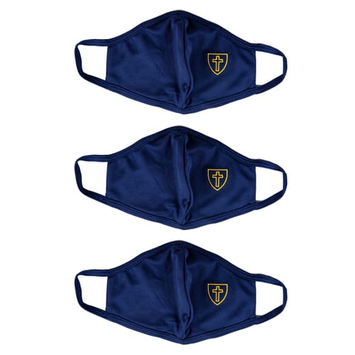Navy Face Mask with Cross (Pack of 3)