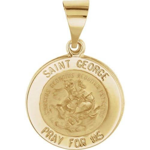 14kt Yellow Gold 15mm St. George Medal