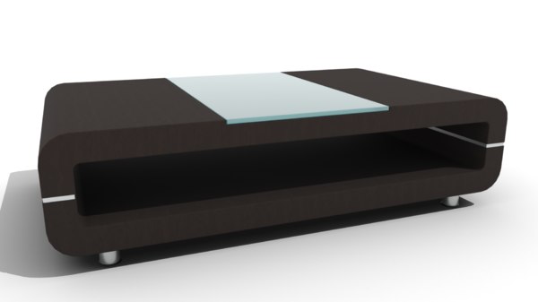 3d Modern Dark Wood Coffee Table Turbosquid 1266808