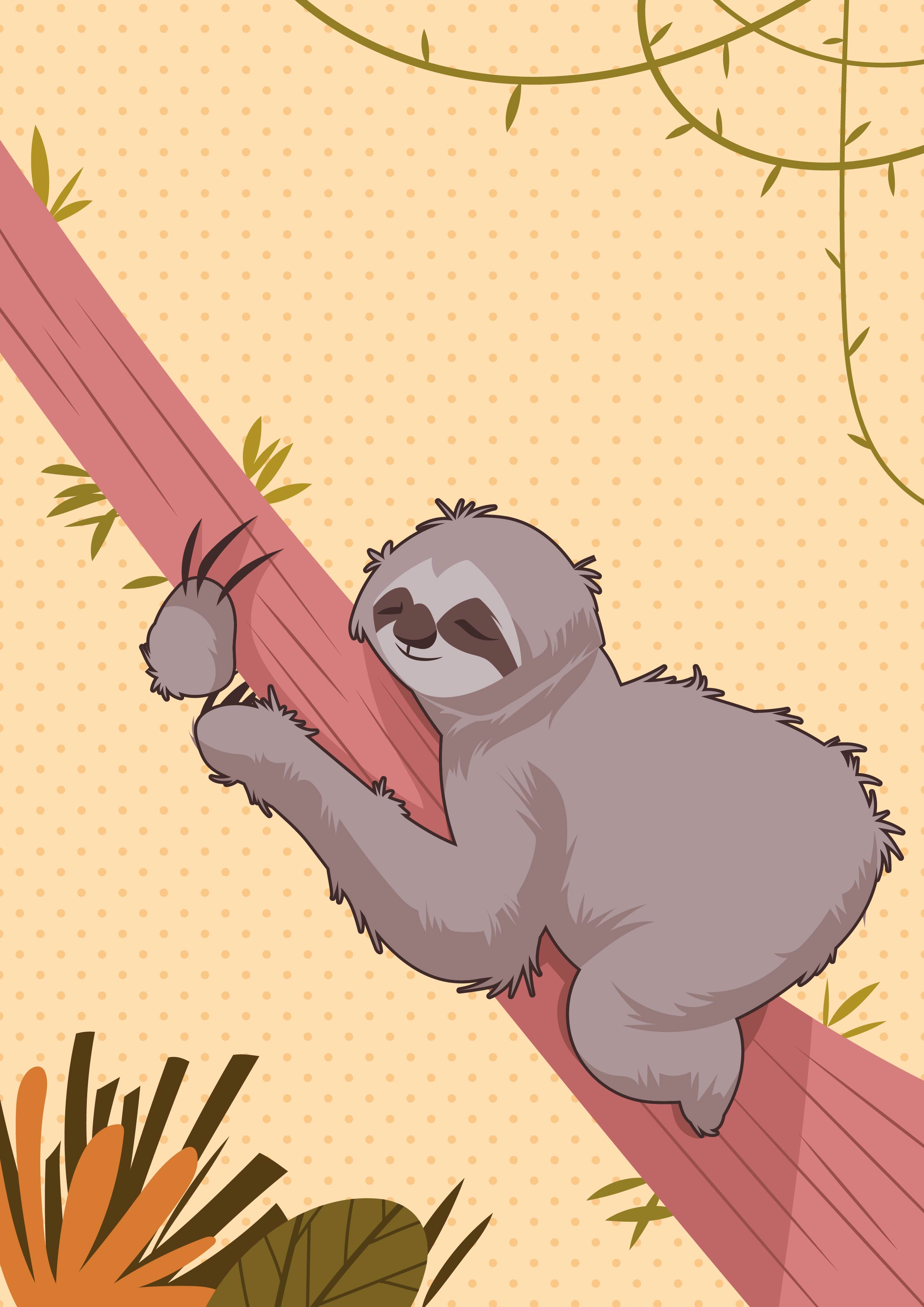 This eye catching pattern is a fun addition to any room while . Sloth - Download Free Vectors, Clipart Graphics & Vector Art