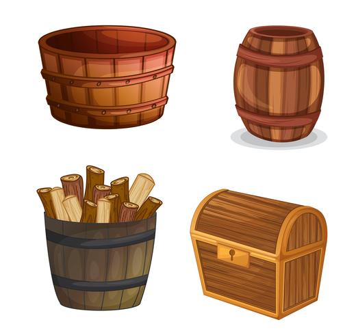 Varios Objetos De Madera Descargar Vectores Gratis Illustrator Graficos Plantillas Diseno