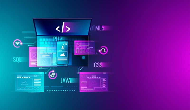 Web Development Application Design Coding And Programming Generative Ai - Gradient Illustration Collection - 8K Quality