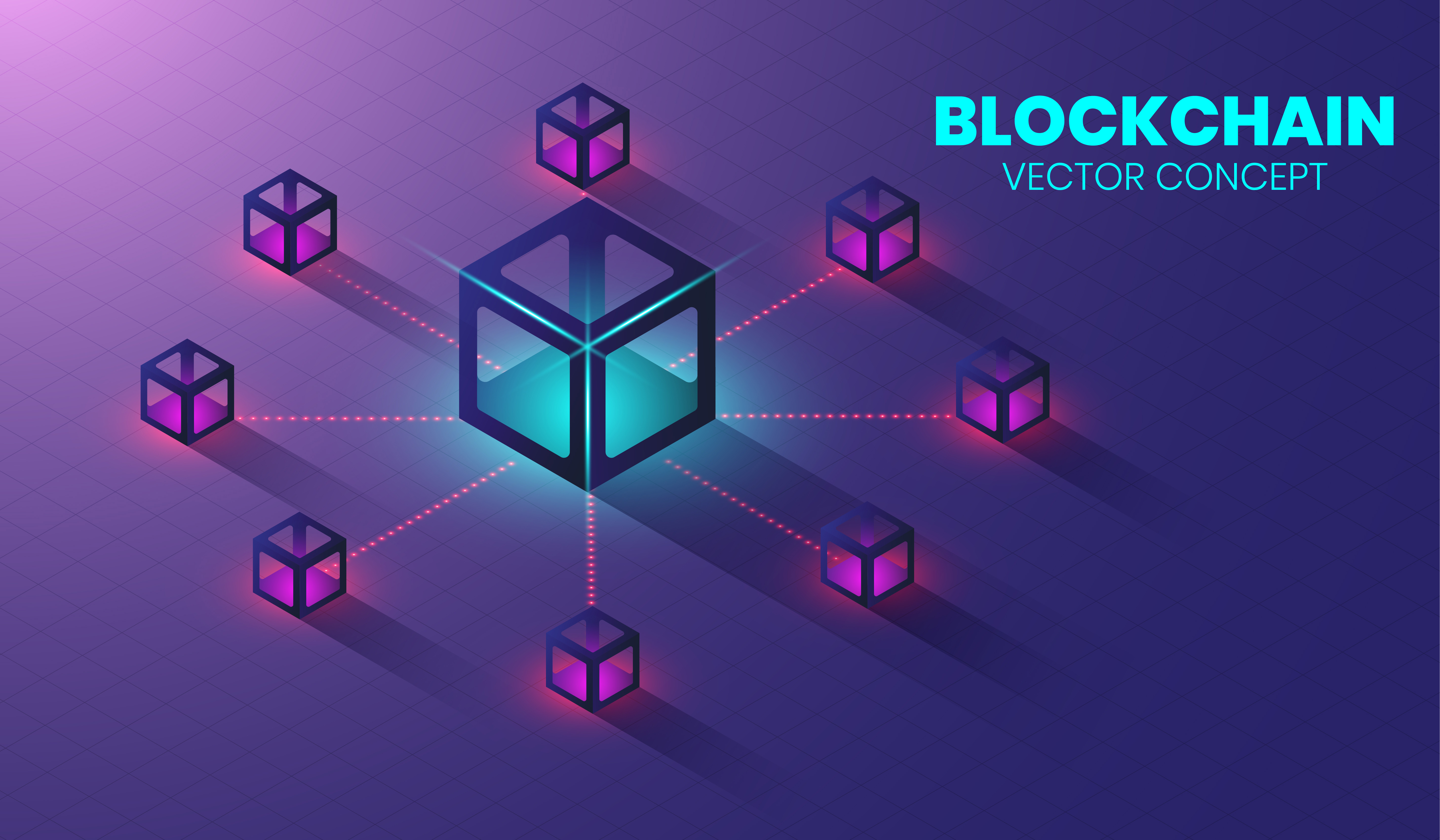 By design, the block rewards halves every four years, and it will trend … Isometric blockchain technology concept, Shape of block