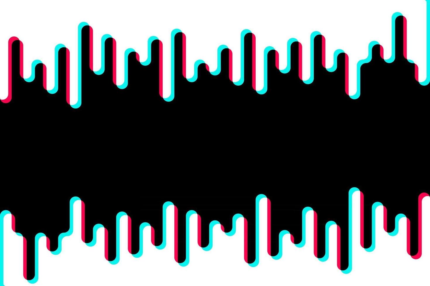 Vector De Linea De Onda De Degradado Rojo Azul Abstracto Futurista Con Memphis Sobre Fondo Negro
