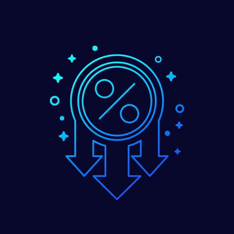 Profit Decrease Falling Rates Line Icon 5972655 Vector Art At Vecteezy - 8K Geometric Arts for Desktop