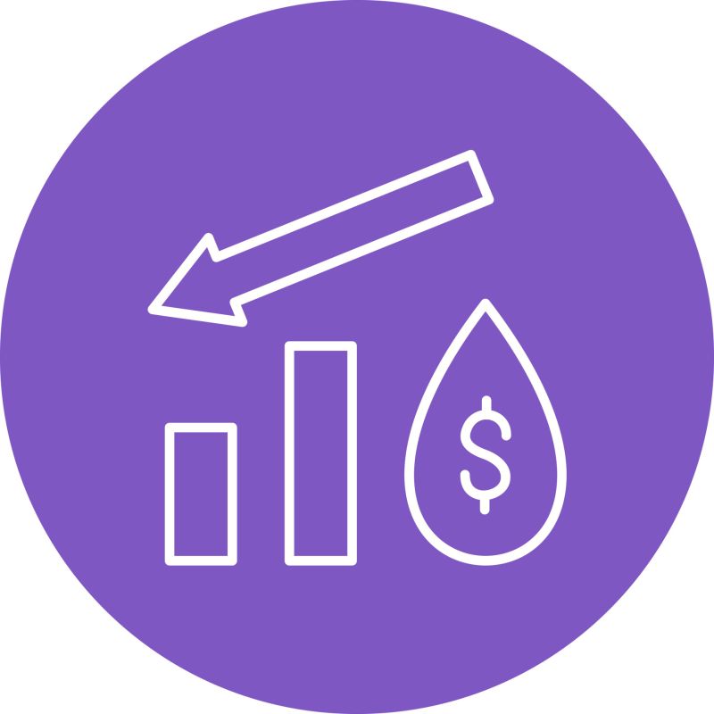Oil Price Decrease Glyph Round Corner Background Icon 16007165 Vector - Best Space Designs in HD