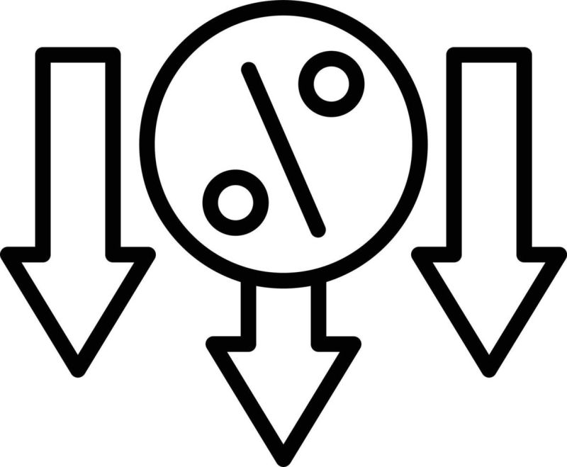 Percent Down Decrease Line Icon 1631567 Vector Art At Vecteezy - Best Landscape Images in Ultra HD