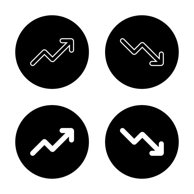 Up And Down Arrow Icon In Rounded Shape Increase And Decrease Concept 46425449 Vector Art At - Geometric Designs - Ultra HD Retina Collection