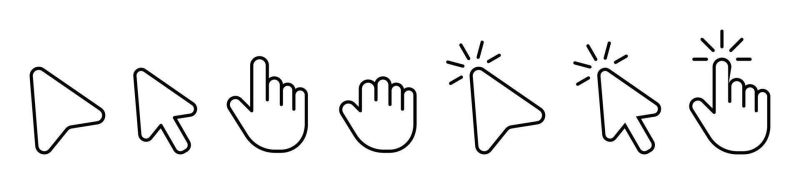 Computer Mouse Click Cursor Black Arrow Icons Set And Loading Icons Cursor Icon Vector - Best Dark Backgrounds in Retina