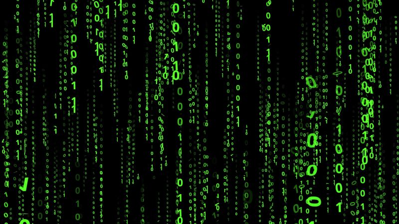 Green Binary Code Row Digital Number Matrix Background Concept Of Technology Hacker Computer - Professional Light Photo - Full HD