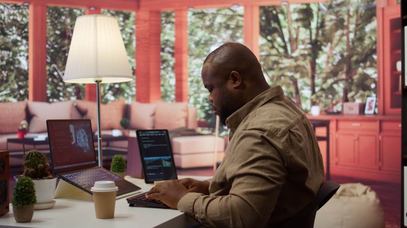 Software Engineer Coding On A Laptop Focusing On Deep Learning Stock Image Image Of Innovation - Best Nature Photos in Ultra HD
