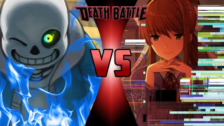 wallpapers Monica T Posing Over Sans monika vs sans death battle fanon