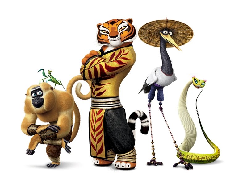 picture Kung Fu Panda Monkey Crane Mantis Viper Tigress furious five kung fu panda wiki fandom