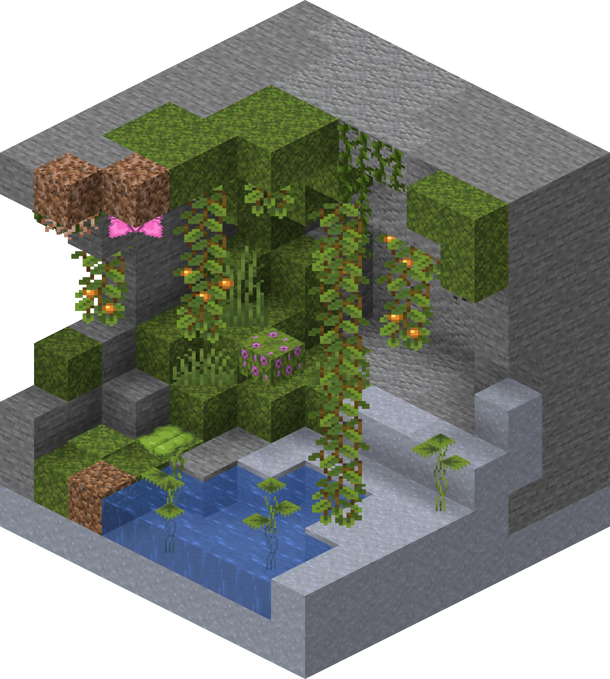 If you're trying to create a tropical oasis, you'll definitely need a palm tree or two. Lush Caves Minecraft Wiki Fandom