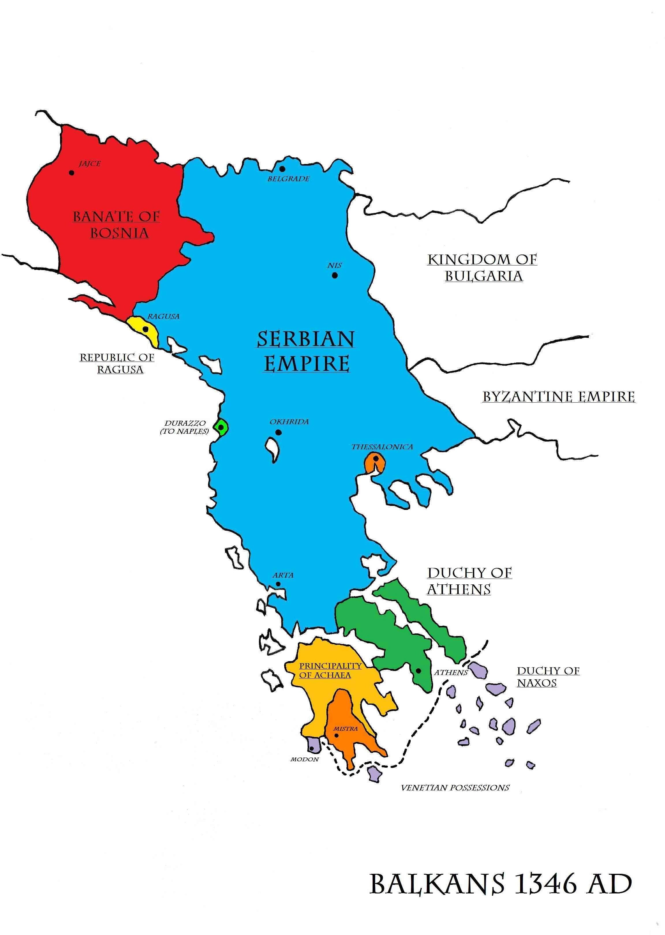 wallpapers Serbian Empire 1355 Map thefutureofeuropes wiki fandom