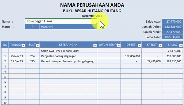 Buku besar pembantu piutang adalah buku besar umum yang akan sangat membantu perusahaan dagang dalam memberikan kemudahan informasi tentang adanya piutang. Program Excel Akuntansi Dagang Siap Pakai Indonesia Program Excel